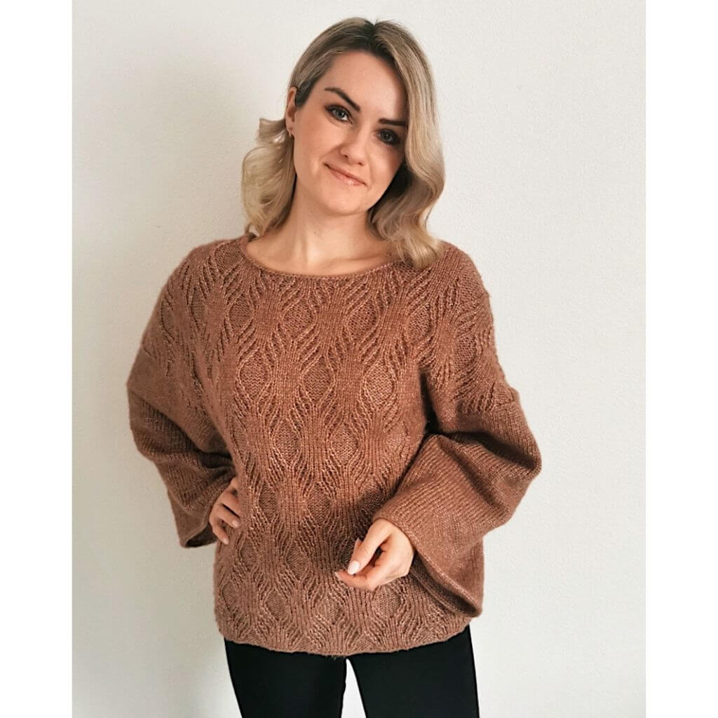Rita Koch Damenpullover Diamond Cross Sweater Strickanleitung - Rita Koch bei bei bei bei Lieblingsgarn