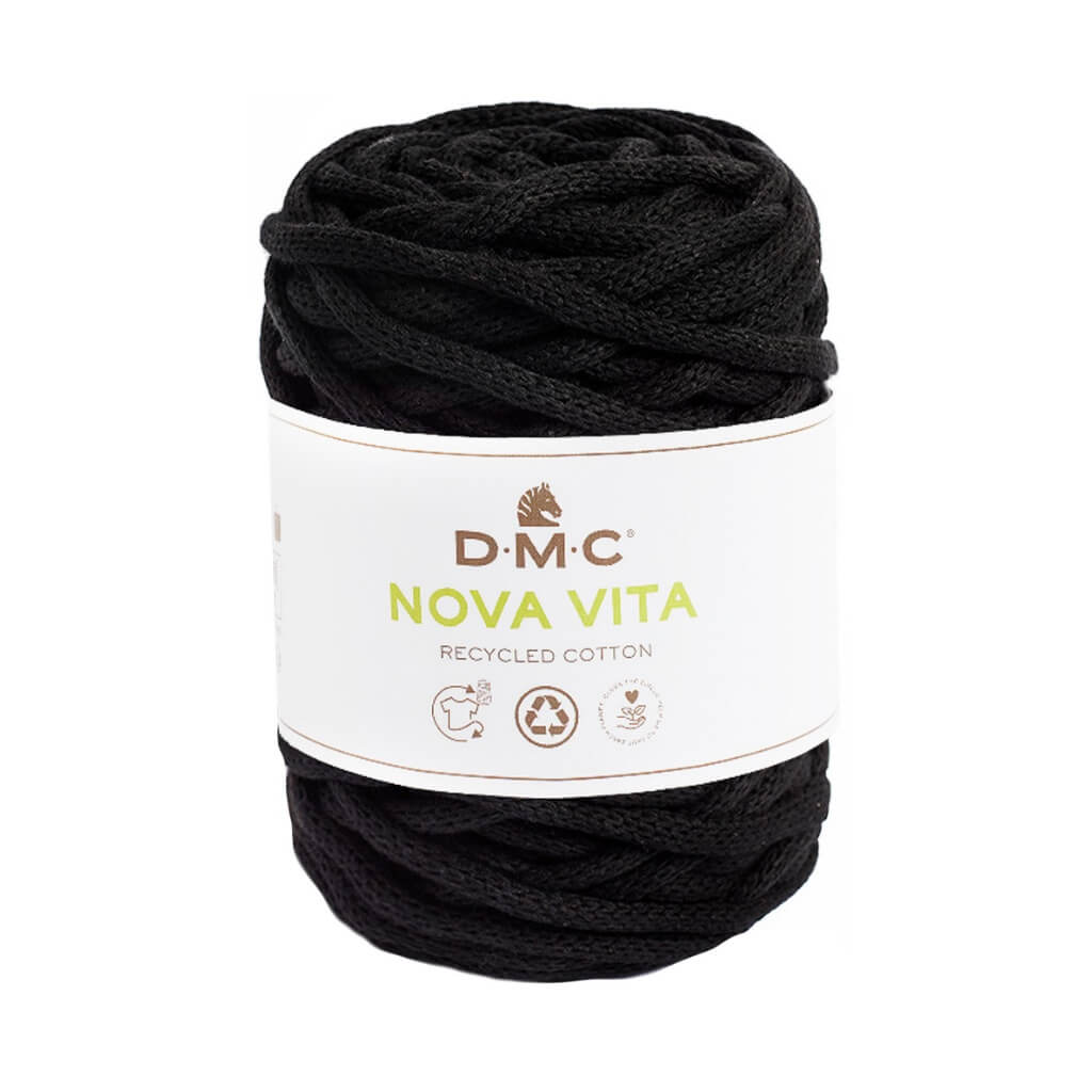 DMC Nova Vita - Baumwollgarn 4mm, Farbe 02 Schwarz – Baumwolle und Polyester bei Lieblingsgarn