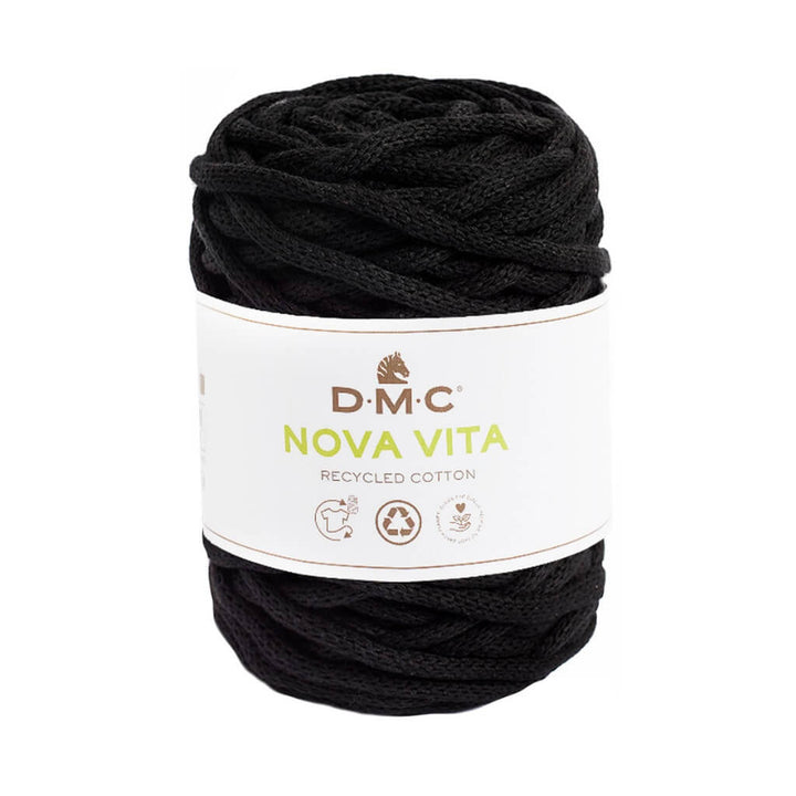 DMC Nova Vita - Baumwollgarn 4mm, Farbe 02 Schwarz – Baumwolle und Polyester bei Lieblingsgarn