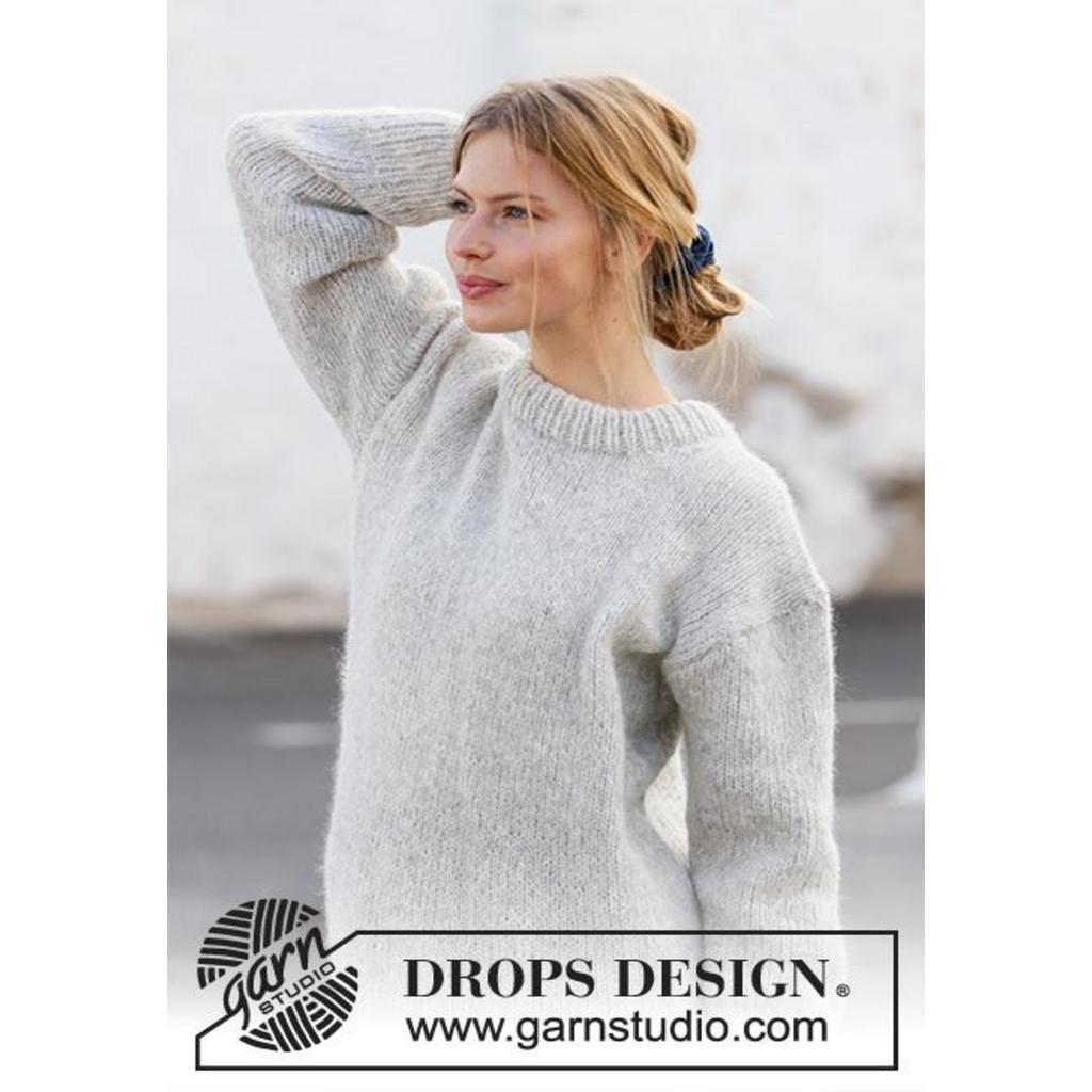 Grey Pearl Pullover Strickanleitung - Drops Design (PDF)