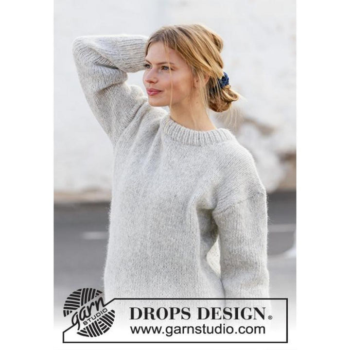 Grey Pearl Pullover Strickanleitung - Drops Design (PDF)