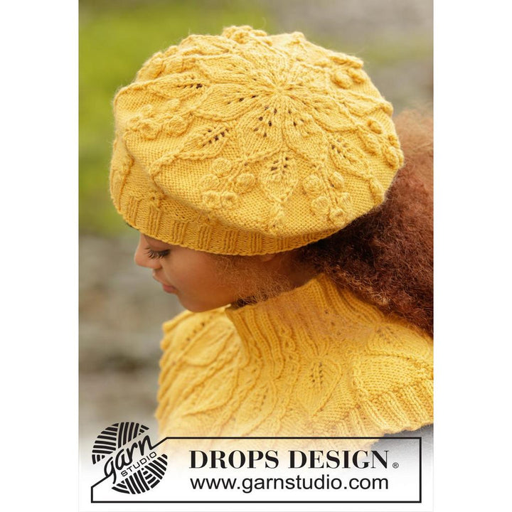 Hello Sunshine Baskenmütze Strickanleitung - Drops Design (PDF) bei Lieblingsgarn