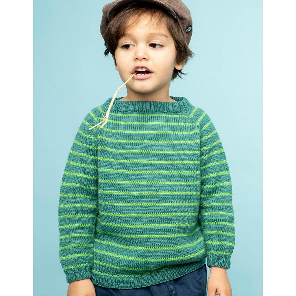 Gestreifter Raglan-Pullover für Kinder Strickanleitung - Sandnes Garn / Liv Stangeland (PDF)