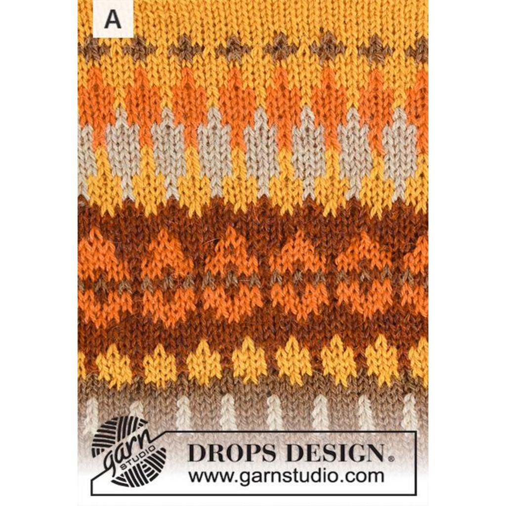 Pullover mit Rundpasse im Nordischen Muster Strickanleitung - Drops Design (PDF)