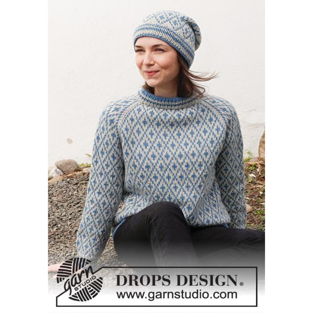 Fjord Mosaic Pullover Strickanleitung - Drops Design (PDF)