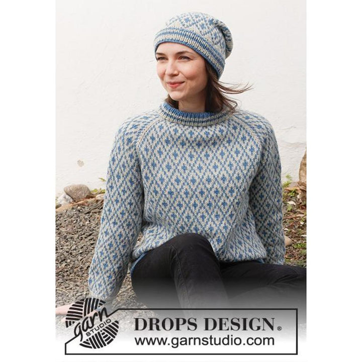 Fjord Mosaic Pullover Strickanleitung - Drops Design (PDF)