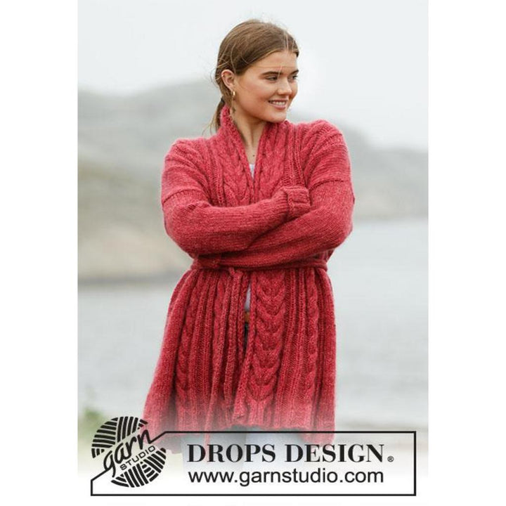Winter Cardinal Cardigan Strickanleitung - Drops Design (PDF)