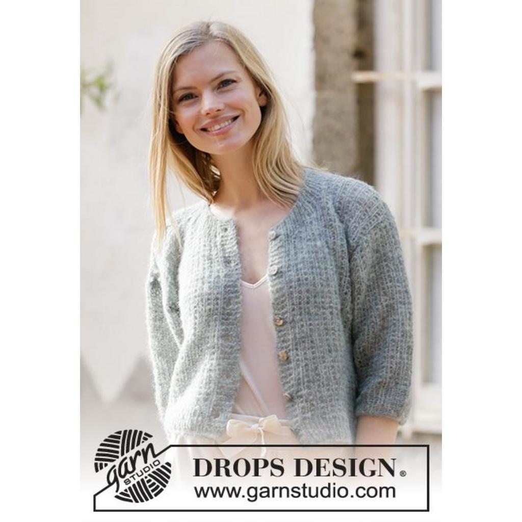Strickjacke mit kurzen Ärmeln Strickanleitung - Drops Design (PDF)