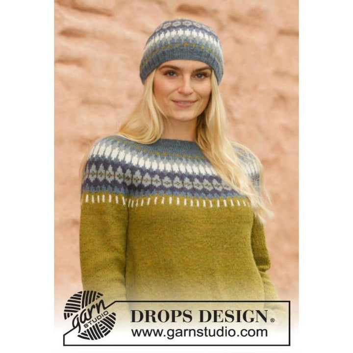 Pullover mit Rundpasse im Nordischen Muster Strickanleitung - Drops Design (PDF)