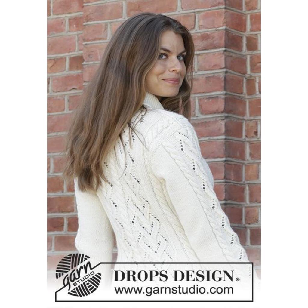 Ice Dancer Taillierte Strickjacke mit Schalkragen Strickanleitung - Drops Design (PDF)