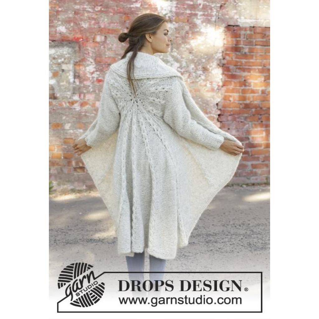 Empress Lange Kreisjacke Strickanleitung - Drops Design (PDF) bei bei Lieblingsgarn