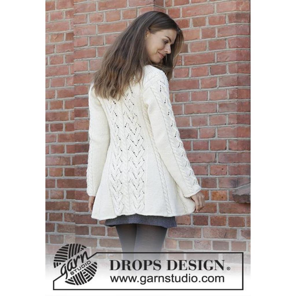 Ice Dancer Taillierte Strickjacke mit Schalkragen Strickanleitung - Drops Design (PDF)