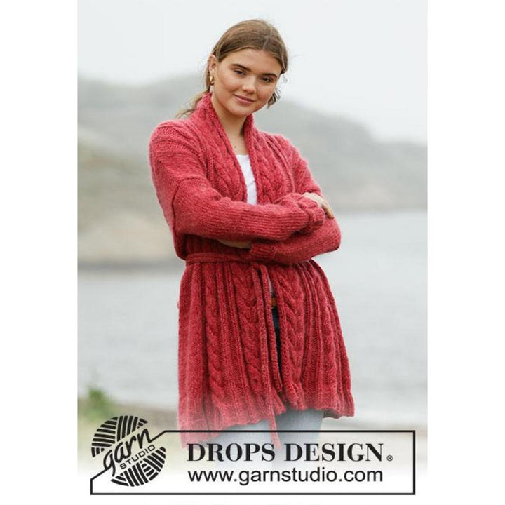 Winter Cardinal Cardigan Strickanleitung - Drops Design (PDF)