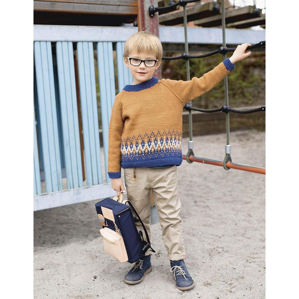 Kinder Raglanpullover mit Musterjoch Strickanleitung - Sandnes Garn / Anita Brathetland (PDF) bei Lieblingsgarn