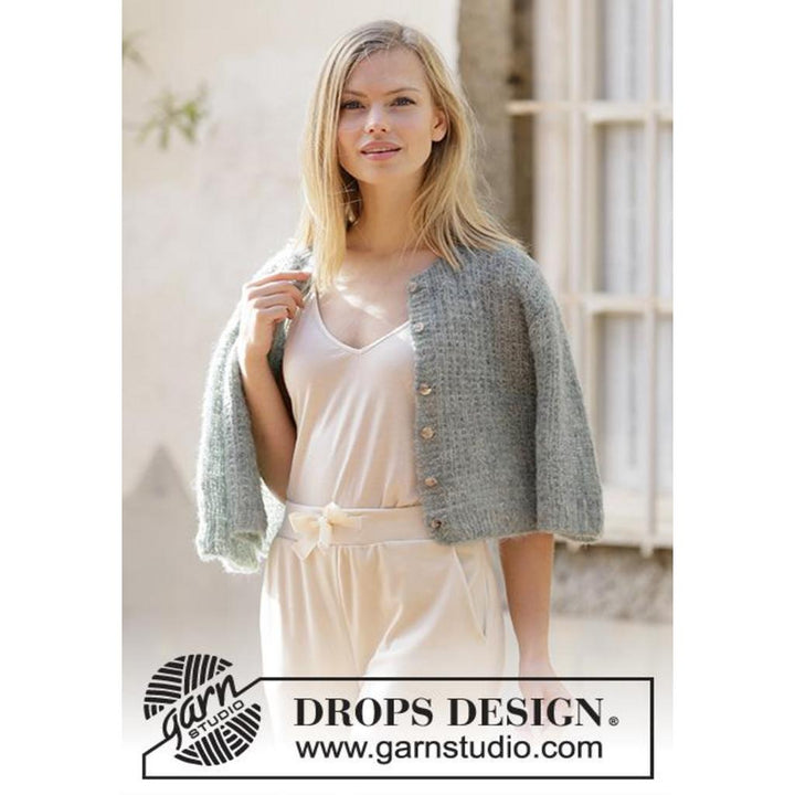 Strickjacke mit kurzen Ärmeln Strickanleitung - Drops Design (PDF)