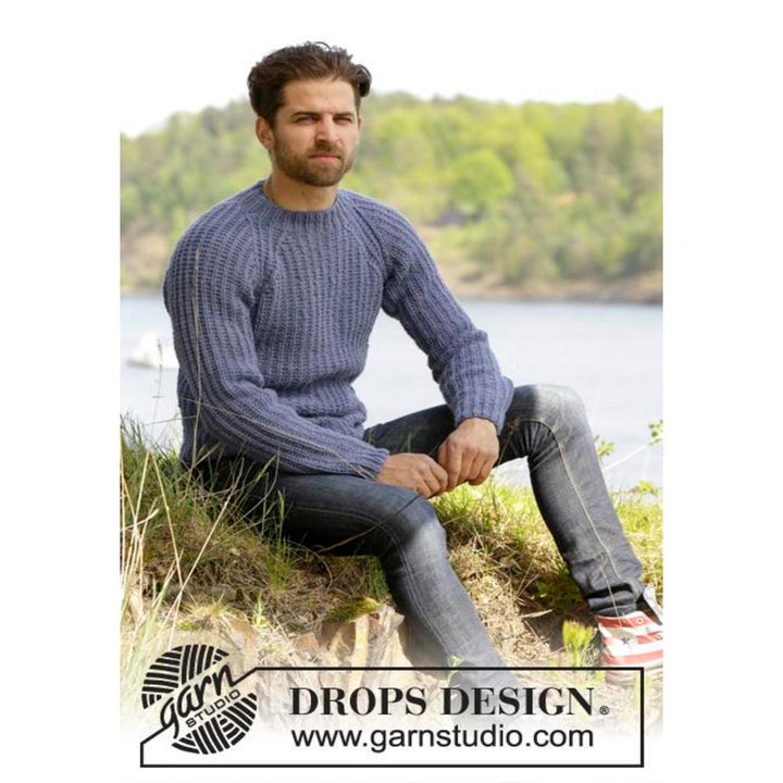 Twin River Herrenpullover mit Raglanärmeln Strickanleitung - Drops Design (PDF) bei Lieblingsgarn