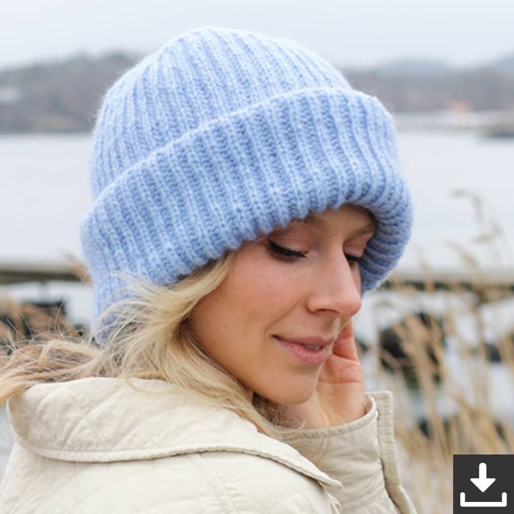 Drops Design Pattern Mütze Blue Jay Hat Strickset - Drops (PDF) bei bei bei bei bei bei bei Lieblingsgarn