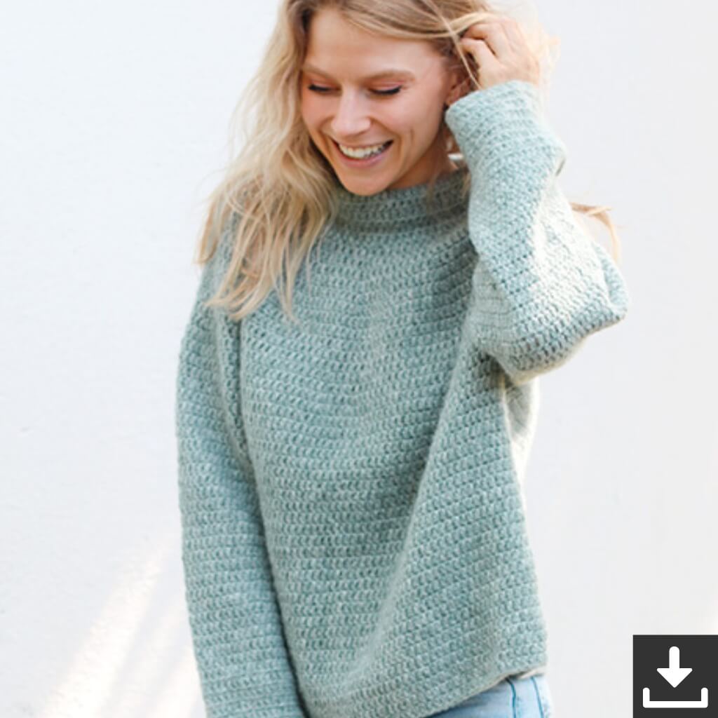 Drops Design Pattern Pullover Sea Foam Sweater Häkelset - Drops (PDF) bei bei bei bei bei bei bei Lieblingsgarn