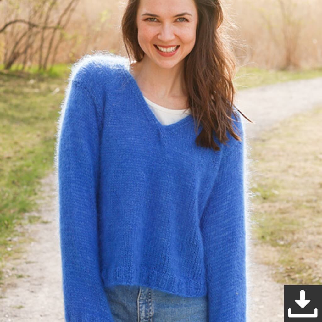 Drops Design Pattern Pullover Cornflowers Blues Strickset - Drops (PDF) bei bei bei bei bei bei bei Lieblingsgarn
