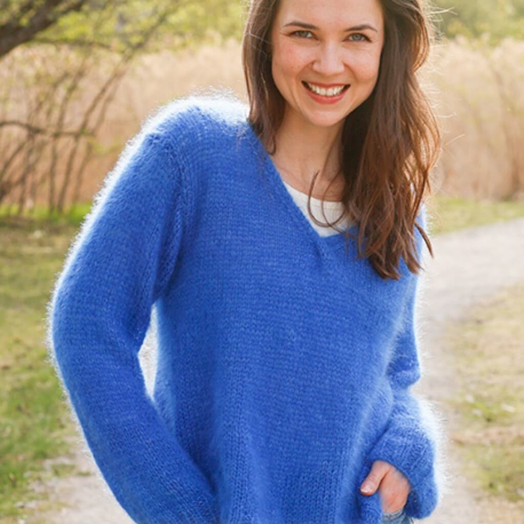 Drops Design Pattern Pullover Cornflowers Blues Strickset - Drops (PDF) bei bei bei bei bei bei bei Lieblingsgarn