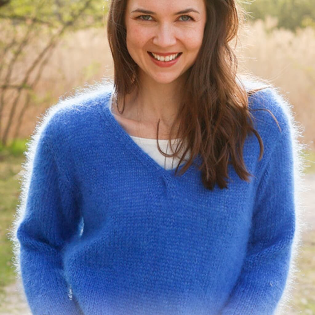 Drops Design Pattern Pullover Cornflowers Blues Strickset - Drops (PDF) bei bei bei bei bei bei bei Lieblingsgarn