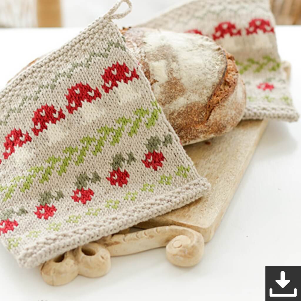 Drops Design Pattern Topflappen im Pilzdesign Strickset - Drops (PDF) bei bei bei bei Lieblingsgarn