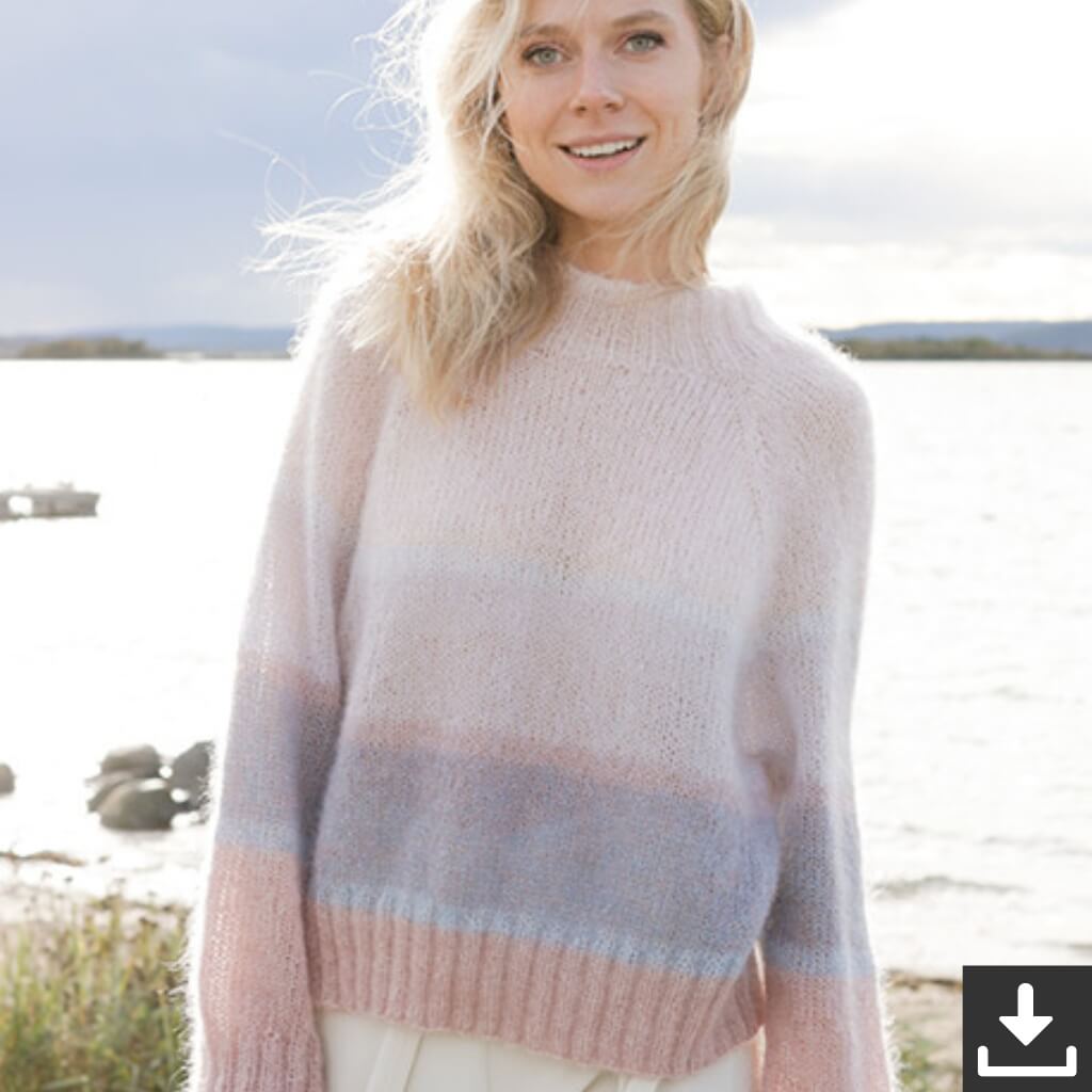 Drops Design Pattern Pullover Watercolour Horizons Sweater Strickset - Drops (PDF) bei bei bei bei Lieblingsgarn