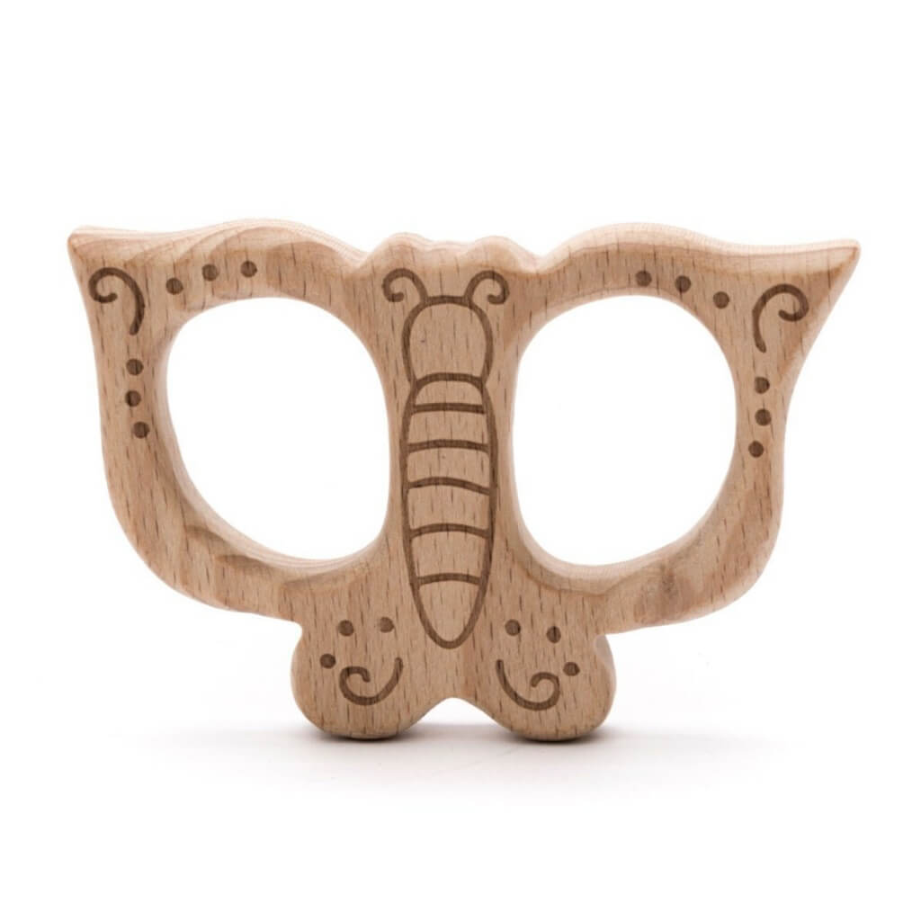 Durable Baby Beißring Schmetterling aus Holz bei bei bei bei Lieblingsgarn