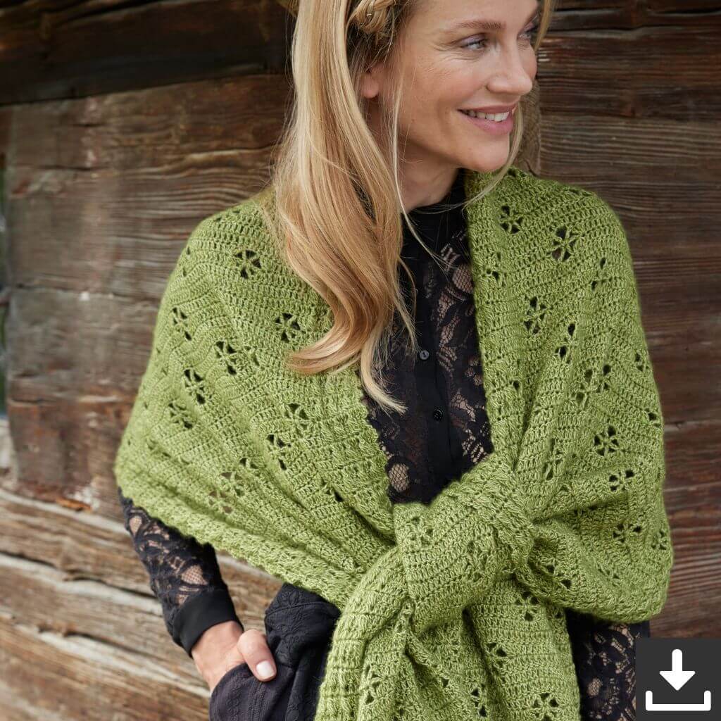 Lana Grossa Pattern Lochmuster Schal Häkelset - Lana Grossa (PDF) bei bei bei bei bei bei bei Lieblingsgarn