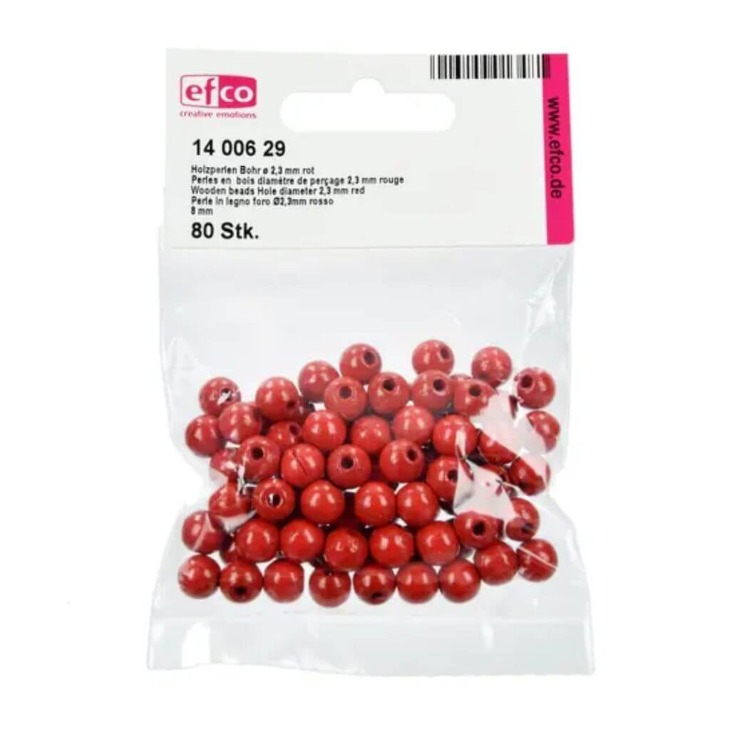 efco creative efco Holzperlen, Farbe Rot – Holz bei Lieblingsgarn