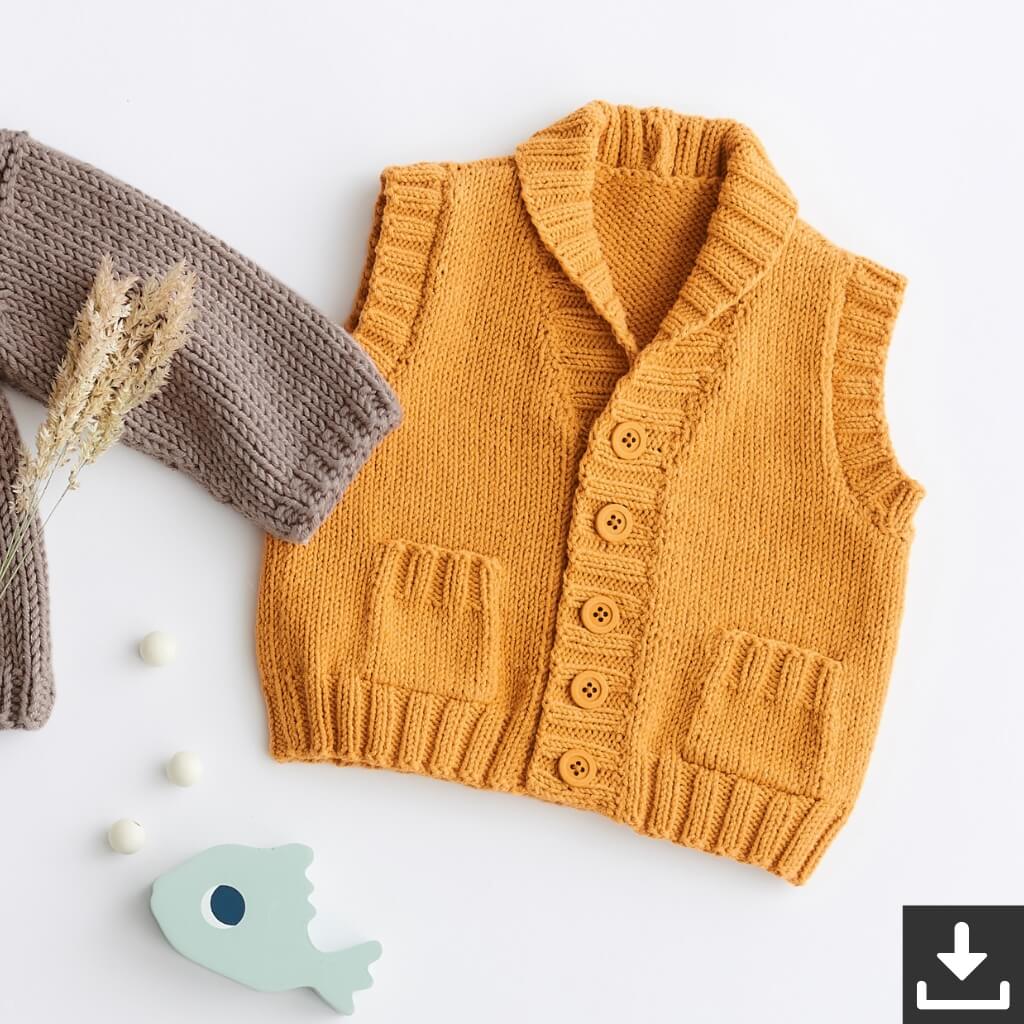 Lana Grossa Pattern Baby Weste Strickset - Lana Grossa (PDF) bei bei bei bei Lieblingsgarn