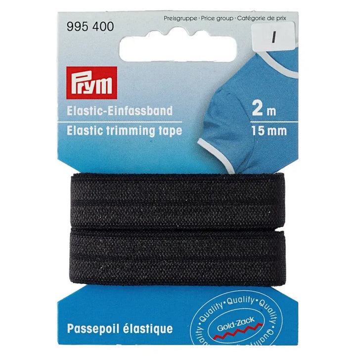Prym Elastisches Einfassband 15 mm schwarz bei bei bei bei Lieblingsgarn