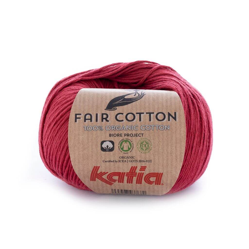Katia Fair Cotton, Farbe 27 Weinrot – Baumwolle bei Lieblingsgarn