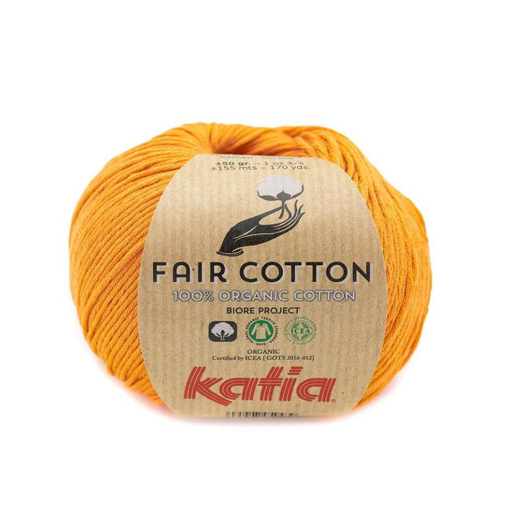 Katia Fair Cotton, Farbe 37 Senfgelb – Baumwolle bei Lieblingsgarn