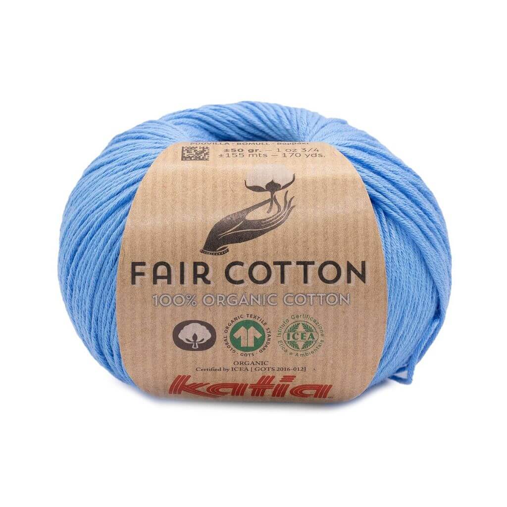 Katia Fair Cotton, Farbe 56 Blau – Baumwolle bei Lieblingsgarn