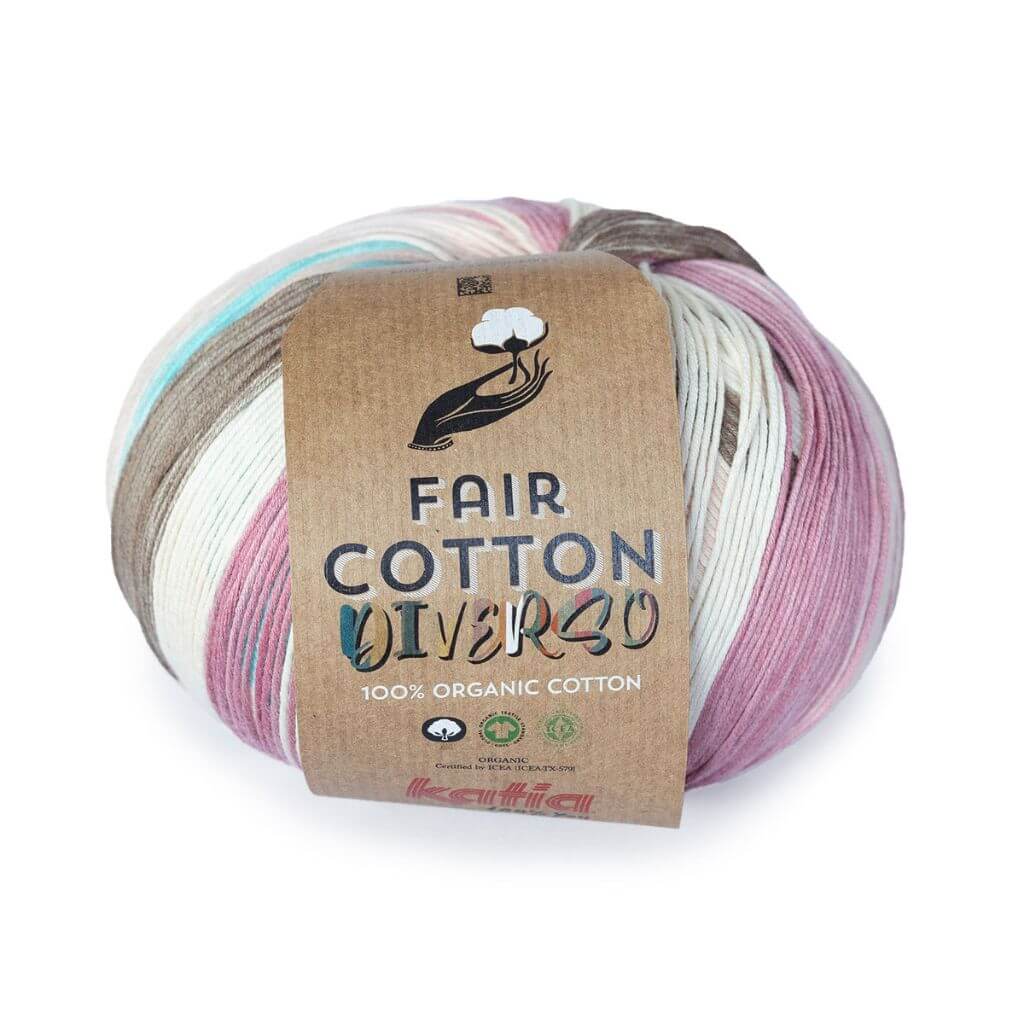Katia 403 - Brombeer-Rosé-Petrol Katia Fair Cotton Diverso 200g bei bei bei bei Lieblingsgarn