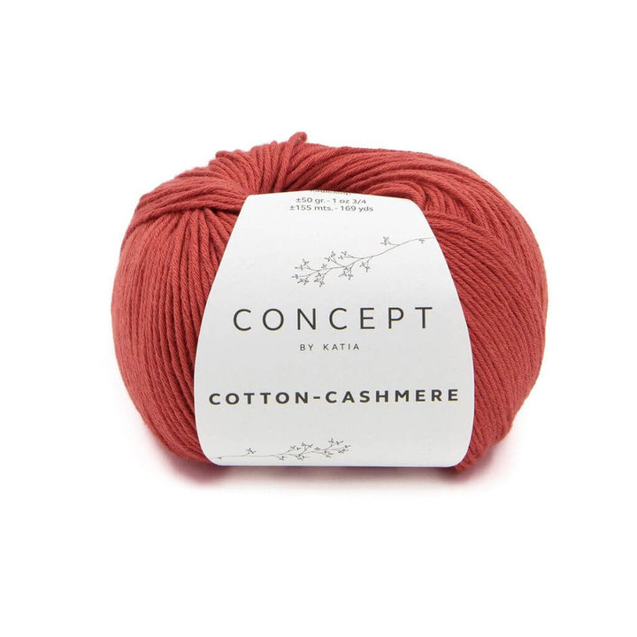 Katia Concept Cotton Cashmere, Farbe 74 Rostrot – Baumwolle und Kaschmir bei Lieblingsgarn