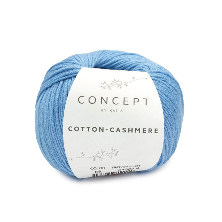 Katia Concept Cotton Cashmere, Farbe 88 Lichtblau – Baumwolle und Kaschmir bei Lieblingsgarn