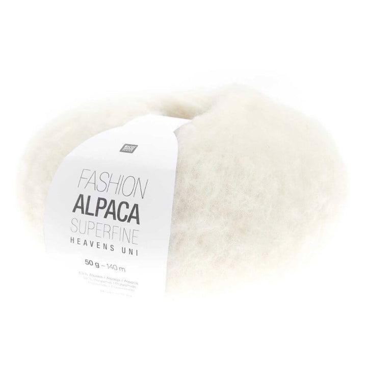 Rico Design Fashion Alpaca Superfine Heavens Uni, Farbe 001 Creme – Alpaka und Synthetik bei Lieblingsgarn