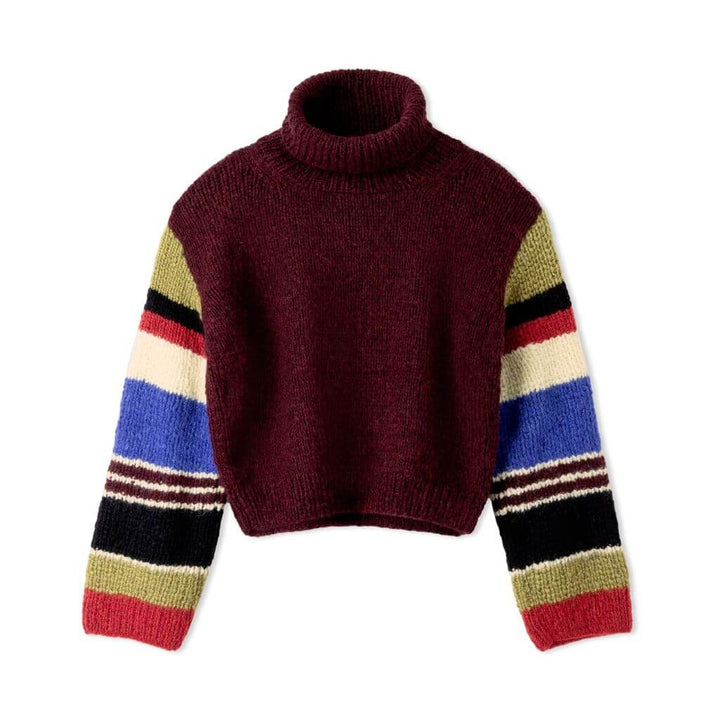 Lana Grossa Pattern Rollkragenpullover mit gestreiften Ärmeln Strickanleitung - Lana Grossa (Heft) bei bei Lieblingsgarn