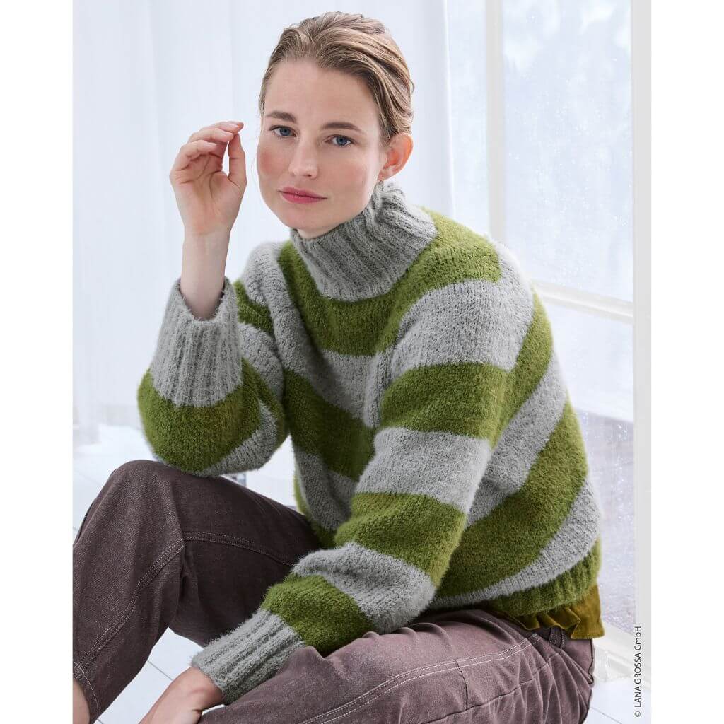 Lana Grossa Pattern Ringelpullover Top-Down Strickanleitung - Lana Grossa (Heft) bei bei bei bei bei bei bei Lieblingsgarn