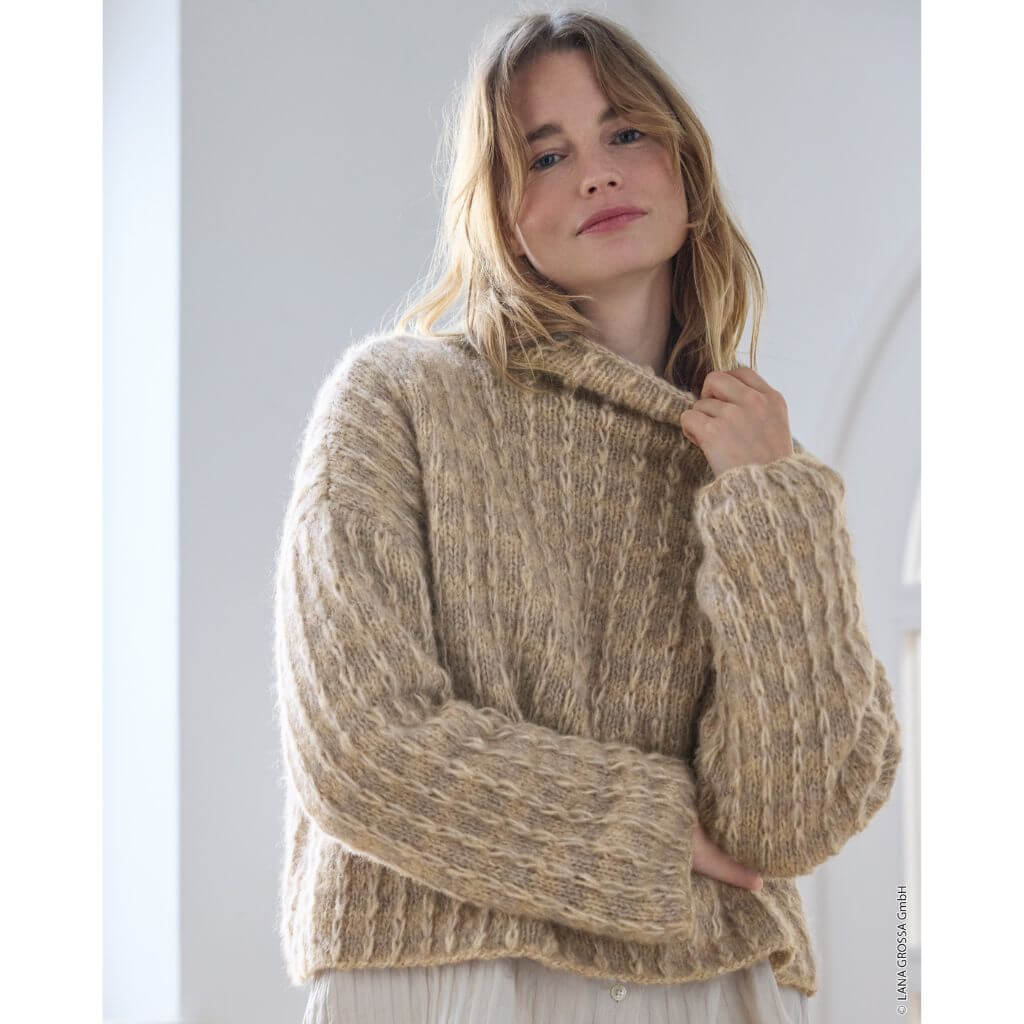 Lana Grossa Pattern Hebemaschen-Pullover Oversized Strickanleitung - Lana Grossa (Heft) bei bei bei bei bei bei Lieblingsgarn