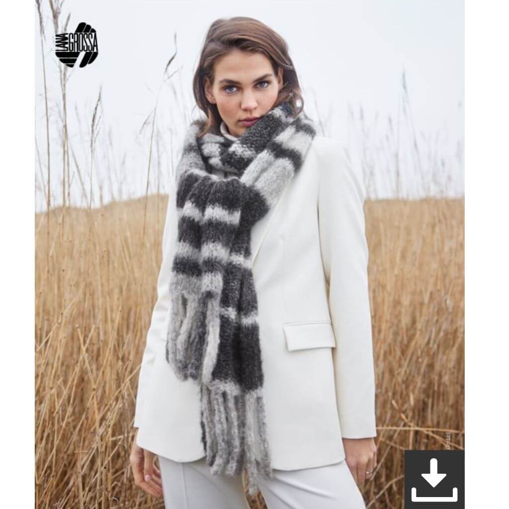Lana Grossa Pattern Fransenschal Strickanleitung - Lana Grossa (PDF) bei bei bei bei Lieblingsgarn
