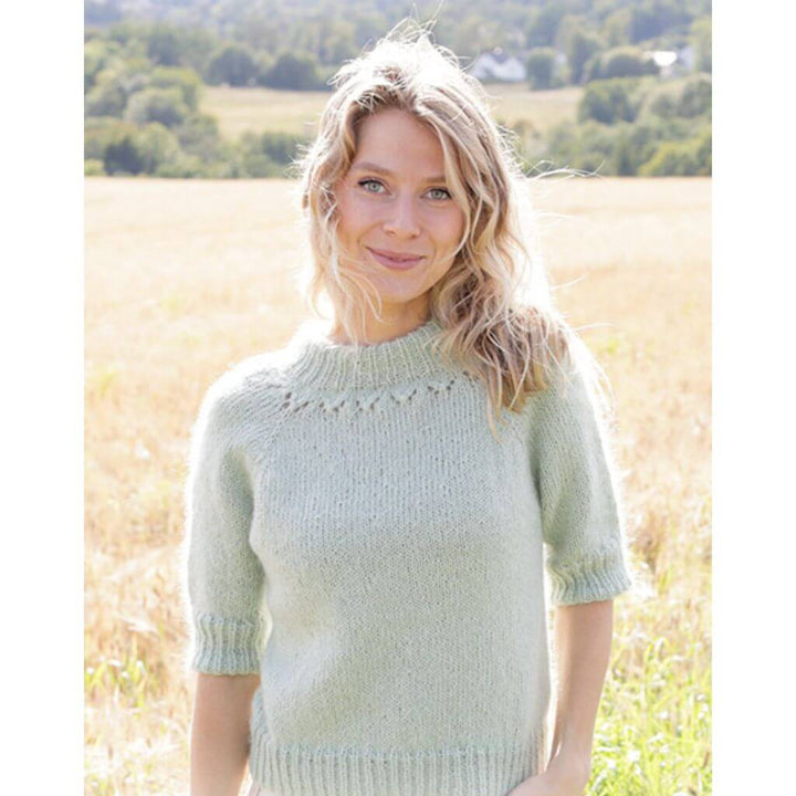 Drops Design Pattern Damen Pullover Fresh Mint Tea Strickset - Drops (PDF) bei bei bei bei bei bei bei Lieblingsgarn