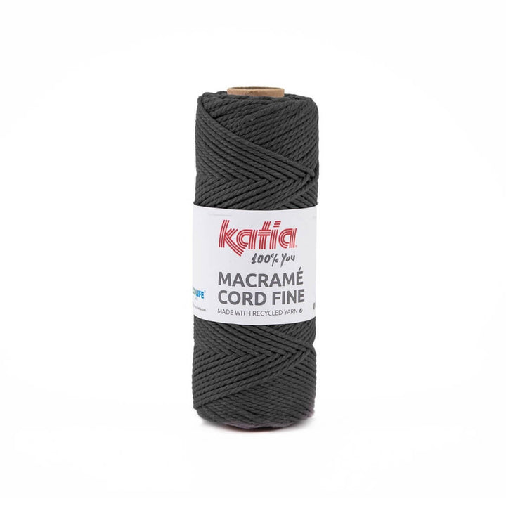 Katia Macramé Cord Fine 2,5 mm, Farbe 202 Antracita – Baumwolle und Polyester bei Lieblingsgarn