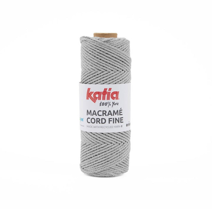 Katia Macramé Cord Fine 2,5 mm, Farbe 201 Gris Medio – Baumwolle und Polyester bei Lieblingsgarn