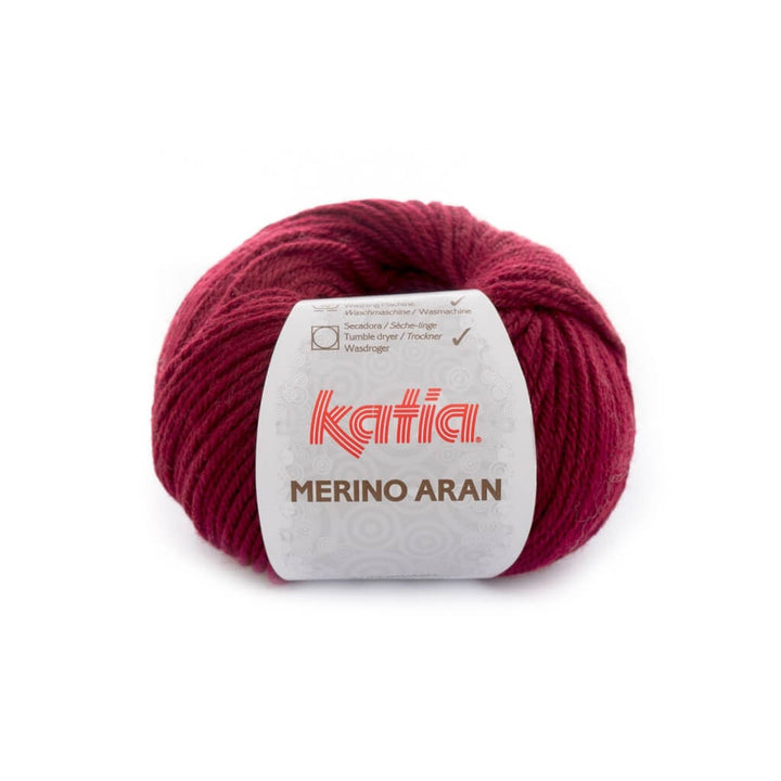 Katia Merino Aran, Farbe 23 Dunkelweinrot – Schurwolle und Synthetik bei Lieblingsgarn