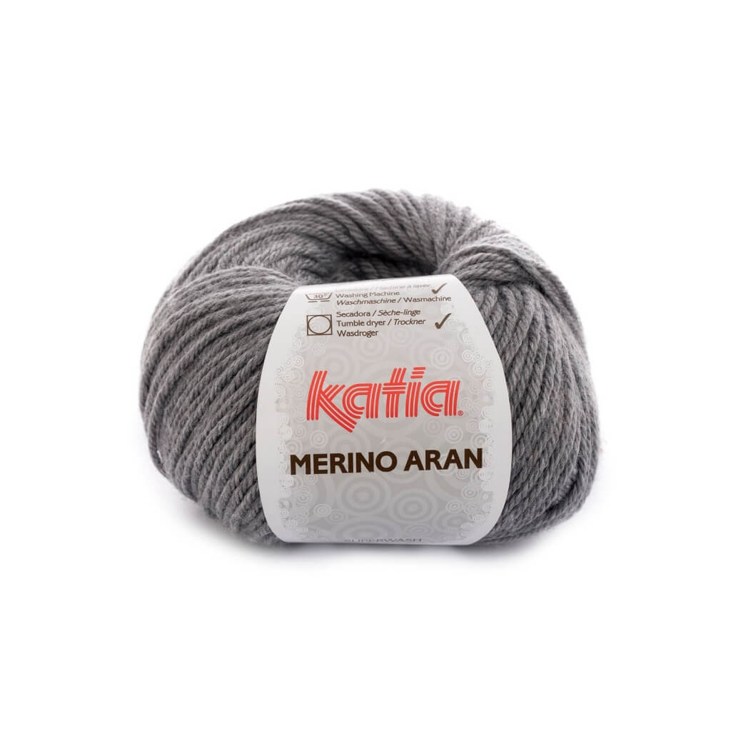 Katia Merino Aran, Farbe 69 Mittelgrau – Schurwolle und Synthetik bei Lieblingsgarn