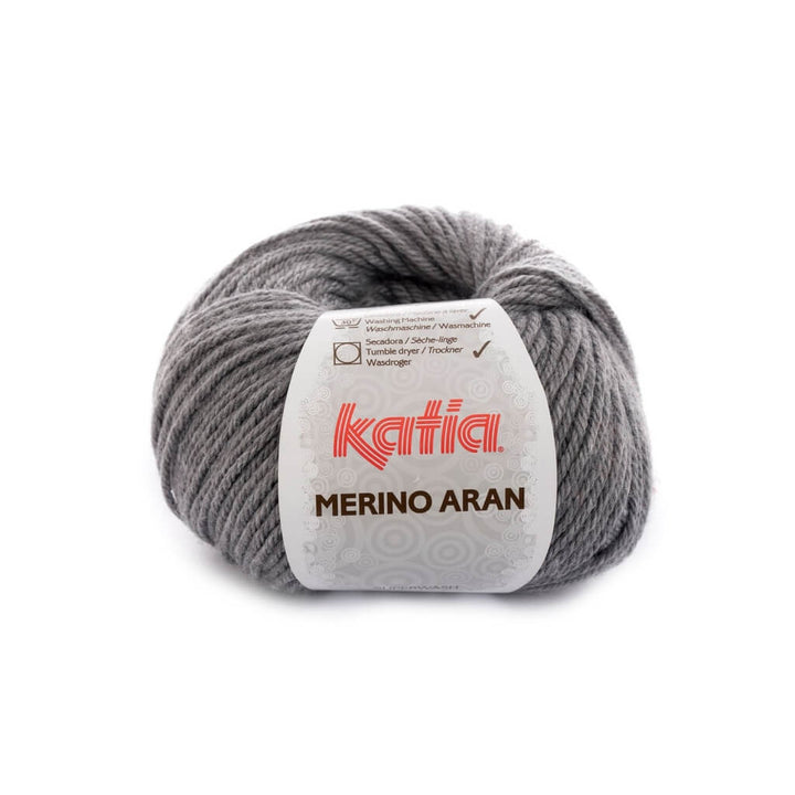 Katia Merino Aran, Farbe 69 Mittelgrau – Schurwolle und Synthetik bei Lieblingsgarn