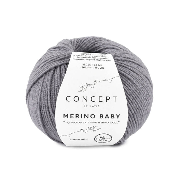 Katia Concept Merino Baby, Farbe 25 Grau – Merino und Schurwolle bei Lieblingsgarn